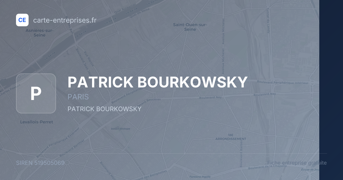 PATRICK BOURKOWSKY — 519505069 — fiche entreprise