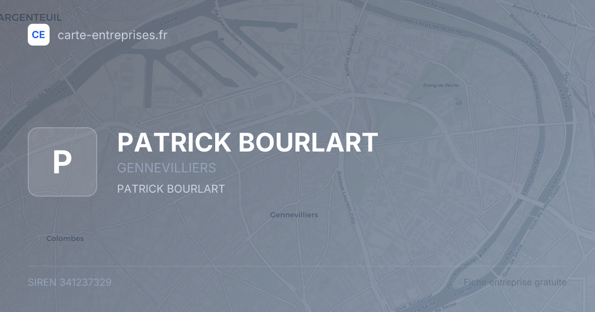 PATRICK BOURLART — 341237329 — fiche entreprise