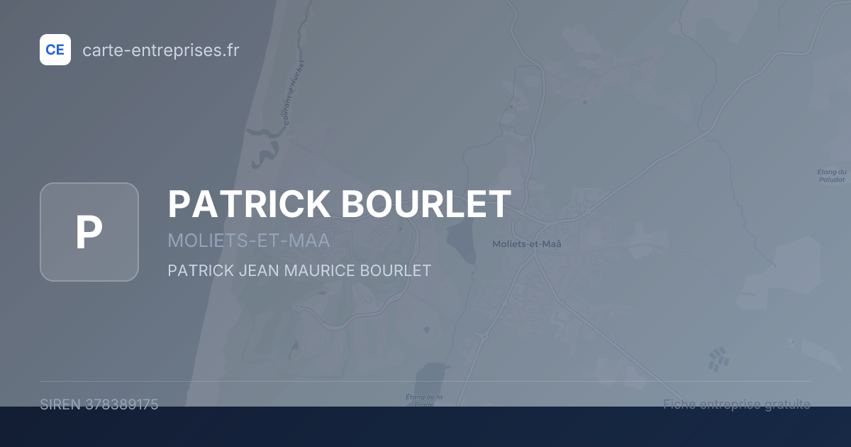 PATRICK BOURLET — 378389175 — fiche entreprise