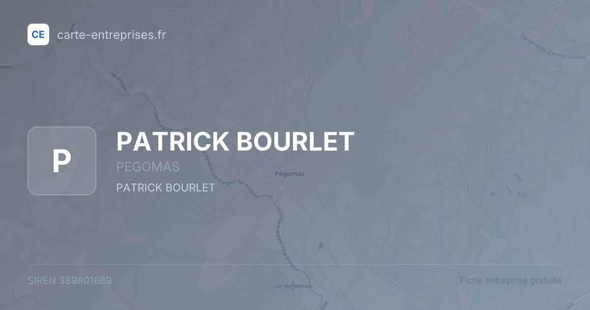 PATRICK BOURLET — 389801689 — fiche entreprise