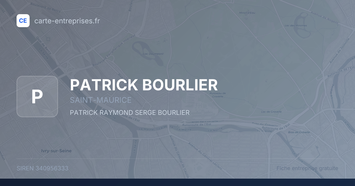 PATRICK BOURLIER — 340956333 — fiche entreprise