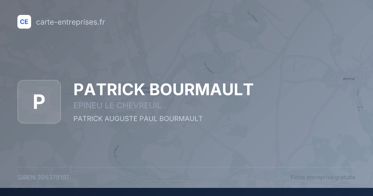 PATRICK BOURMAULT — 395379191 — fiche entreprise