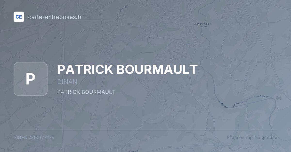 PATRICK BOURMAULT — 400977179 — fiche entreprise