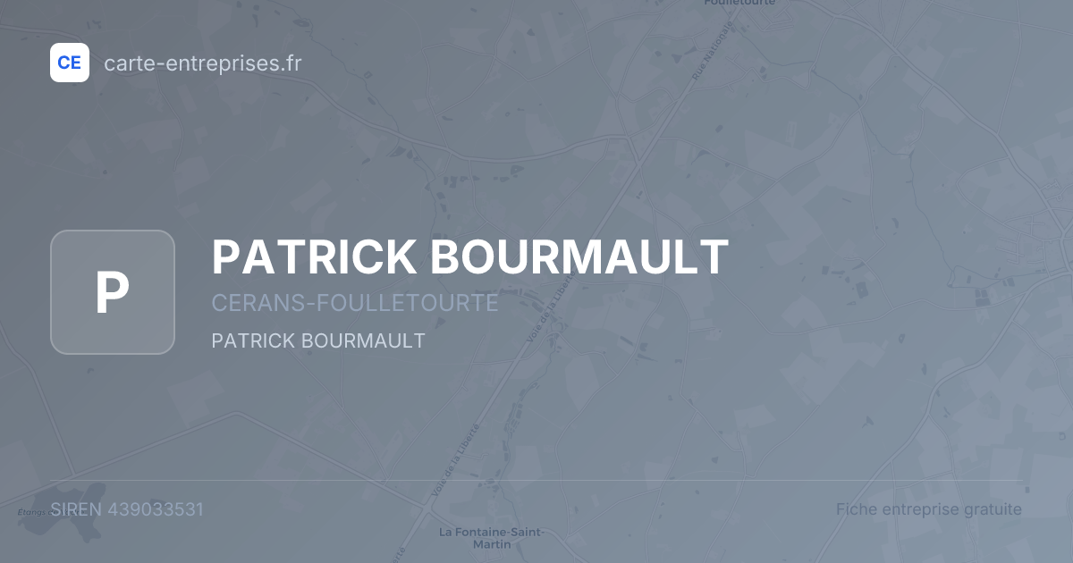PATRICK BOURMAULT — 439033531 — fiche entreprise