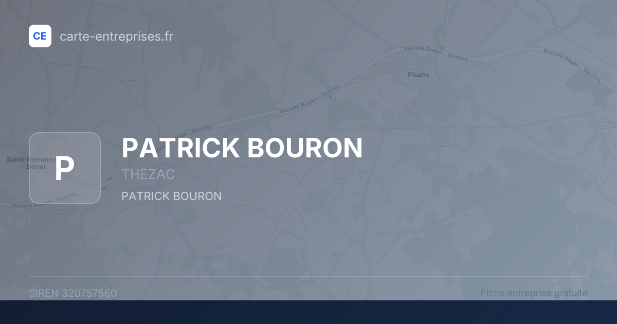 PATRICK BOURON — 320757560 — fiche entreprise