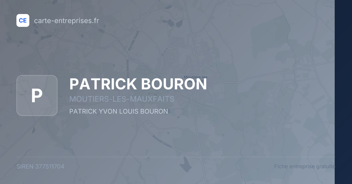 PATRICK BOURON — 377511704 — fiche entreprise