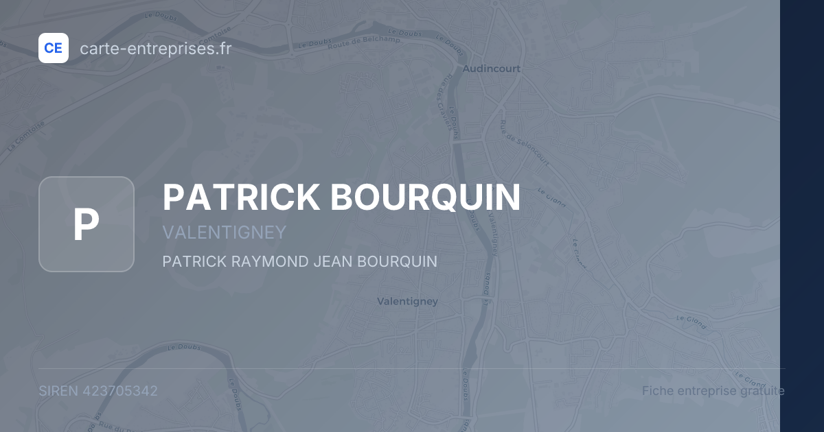 PATRICK BOURQUIN — 423705342 — fiche entreprise