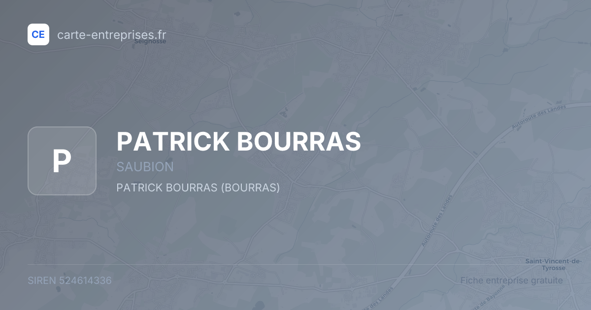 PATRICK BOURRAS — 524614336 — fiche entreprise