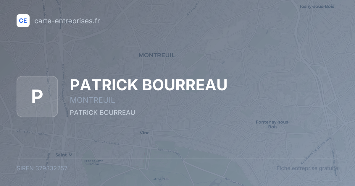PATRICK BOURREAU — 379332257 — fiche entreprise