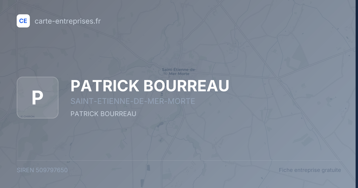 PATRICK BOURREAU — 509797650 — fiche entreprise