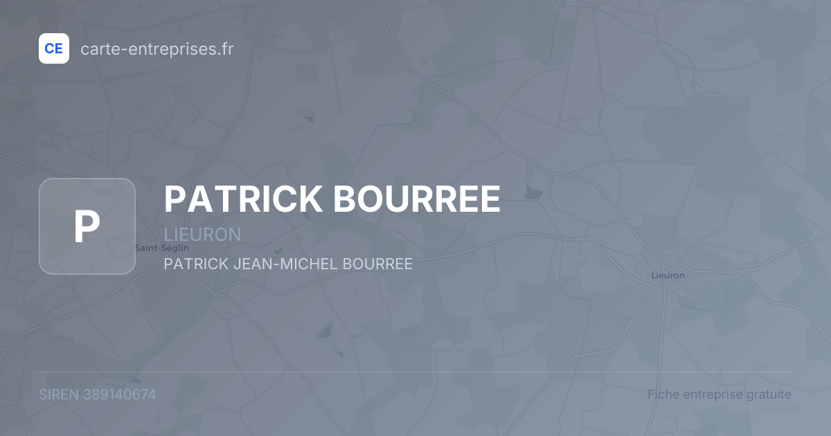 PATRICK BOURREE — 389140674 — fiche entreprise