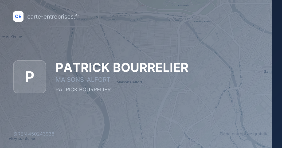 PATRICK BOURRELIER — 450243936 — fiche entreprise