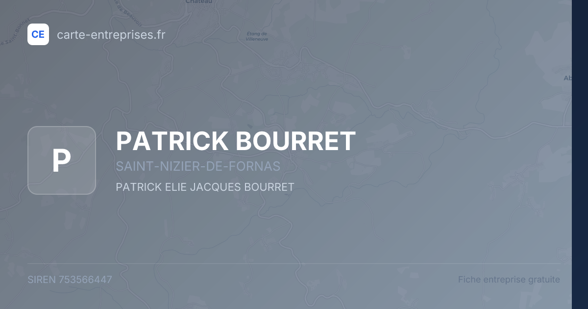 PATRICK BOURRET — 753566447 — fiche entreprise