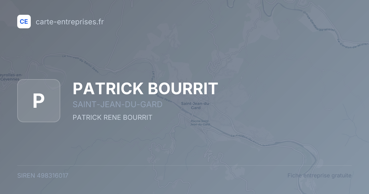 PATRICK BOURRIT — 498316017 — fiche entreprise