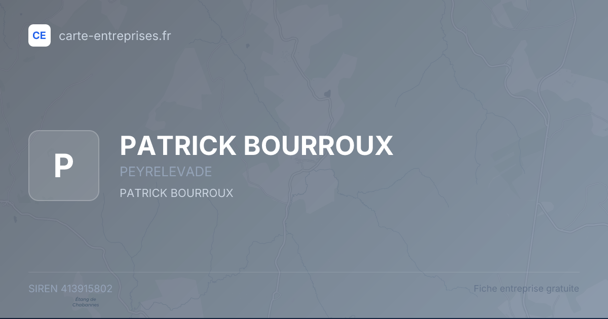 PATRICK BOURROUX — 413915802 — fiche entreprise