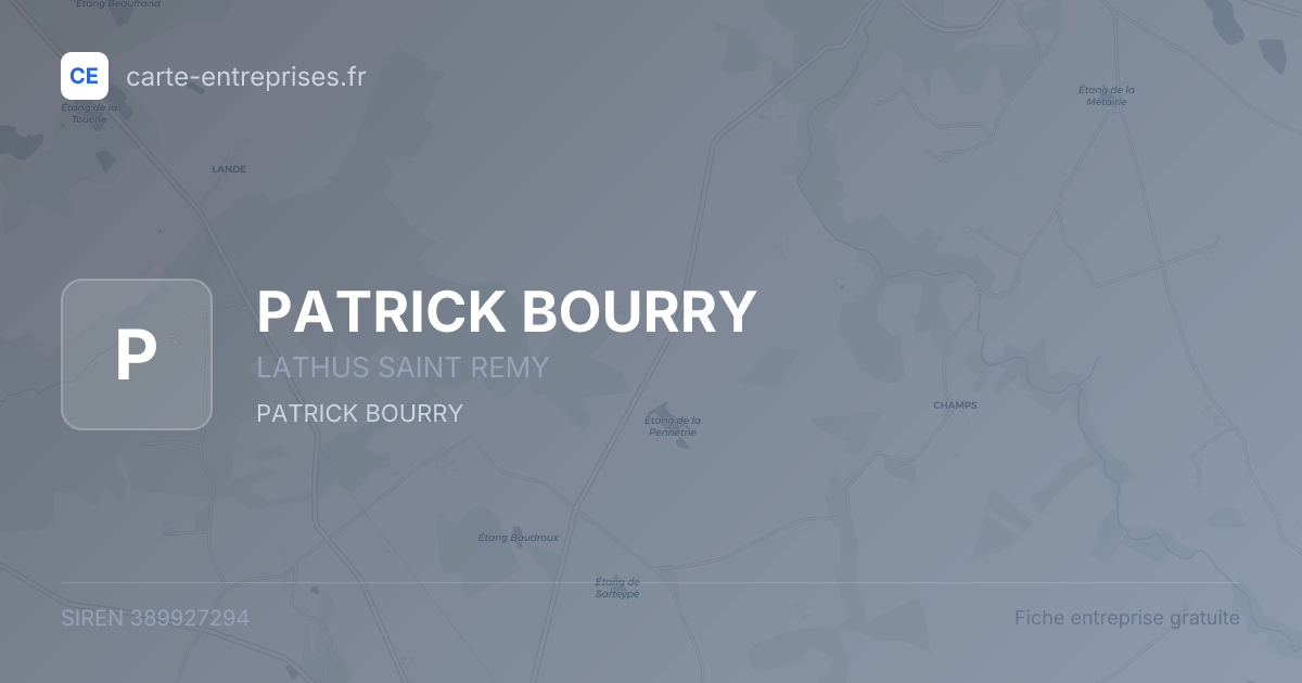 PATRICK BOURRY — 389927294 — fiche entreprise
