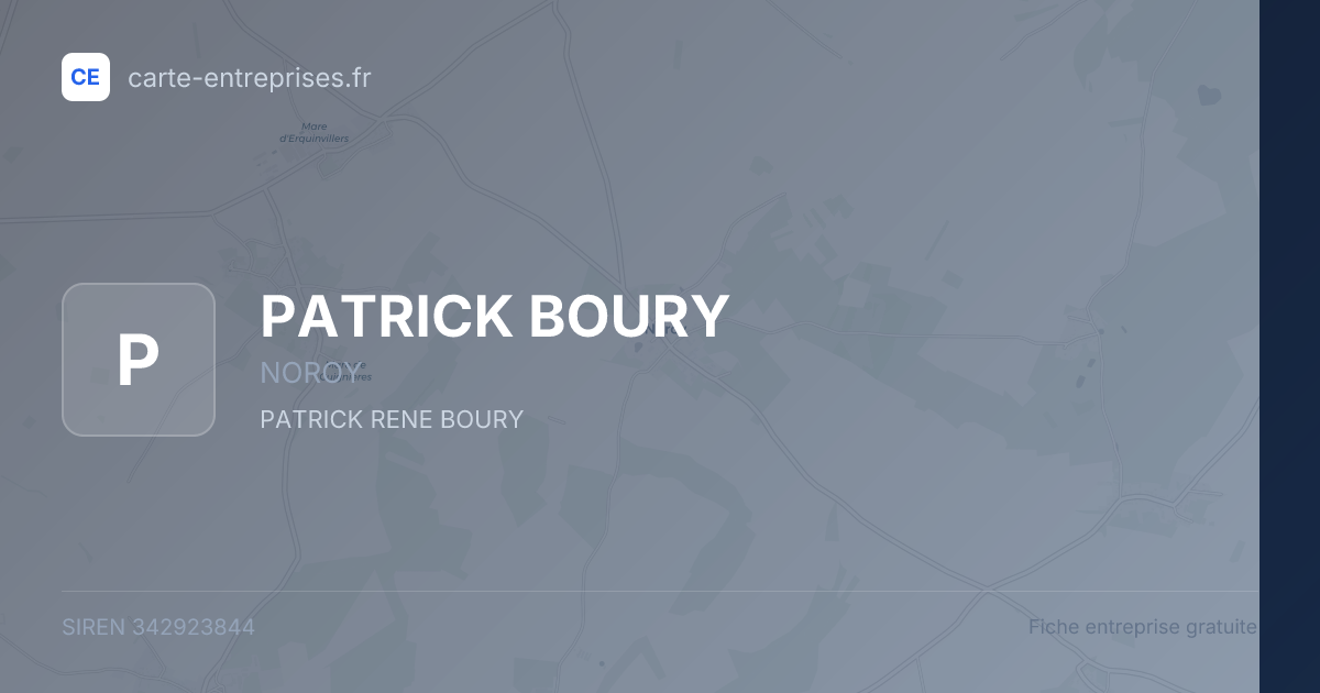 PATRICK BOURY — 342923844 — fiche entreprise