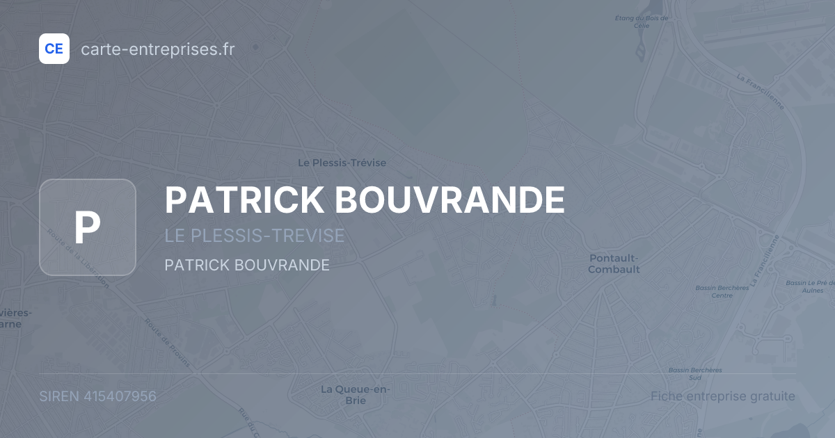 PATRICK BOUVRANDE — 415407956 — fiche entreprise