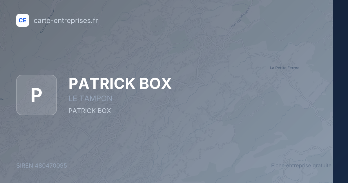 PATRICK BOX — 480470095 — fiche entreprise
