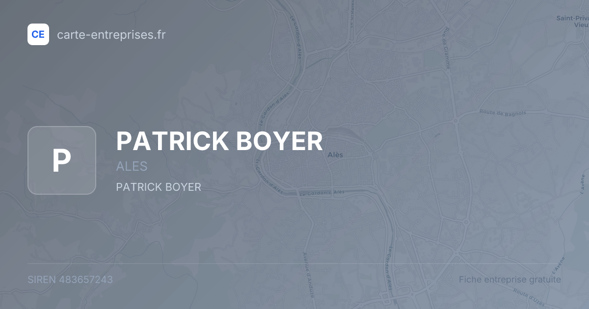PATRICK BOYER — 483657243 — fiche entreprise