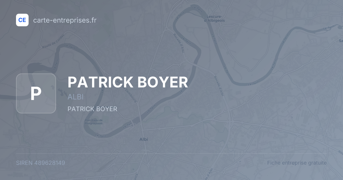 PATRICK BOYER — 489628149 — fiche entreprise