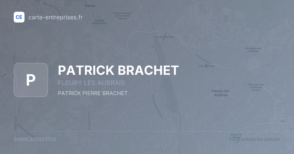 PATRICK BRACHET — 323423756 — fiche entreprise