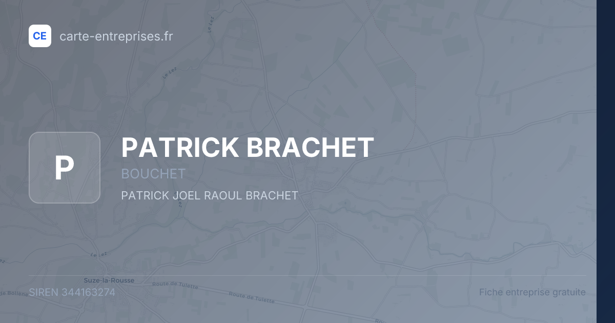 PATRICK BRACHET — 344163274 — fiche entreprise