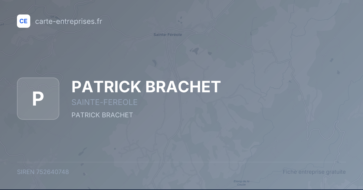 PATRICK BRACHET — 752640748 — fiche entreprise