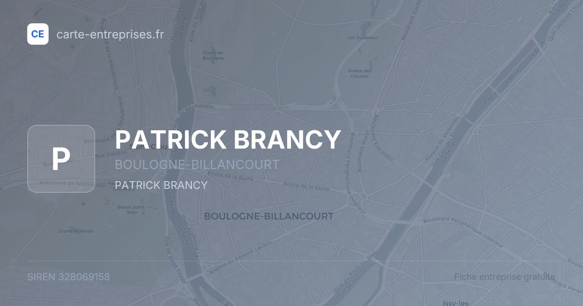 PATRICK BRANCY — 328069158 — fiche entreprise