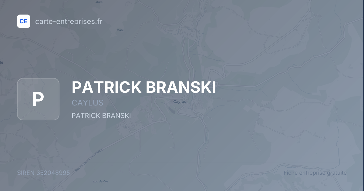 PATRICK BRANSKI — 352048995 — fiche entreprise