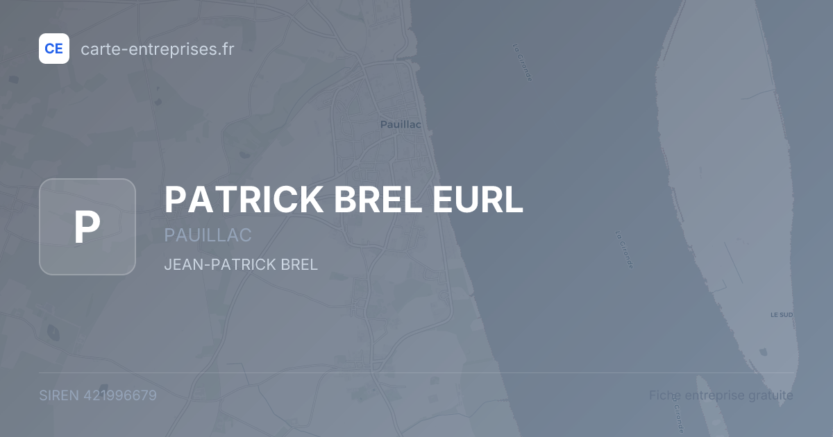 PATRICK BREL EURL — 421996679 — fiche entreprise