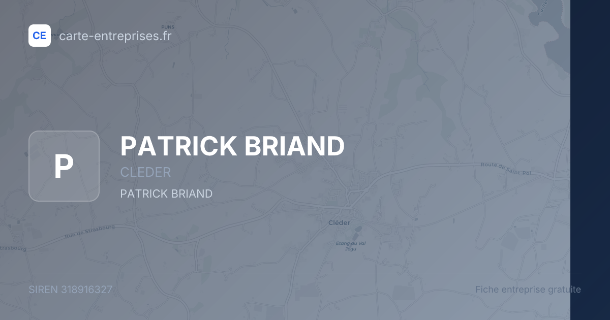 PATRICK BRIAND — 318916327 — fiche entreprise