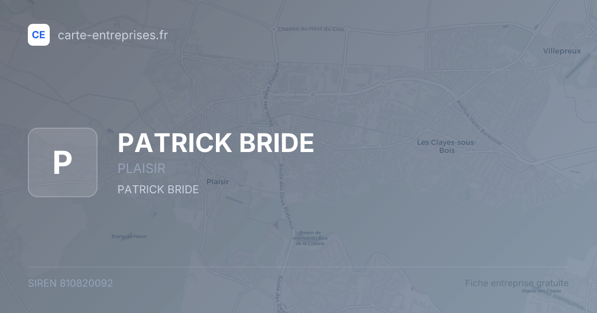 PATRICK BRIDE — 810820092 — fiche entreprise