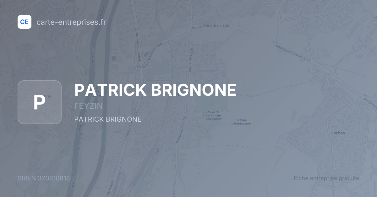 PATRICK BRIGNONE — 320210818 — fiche entreprise