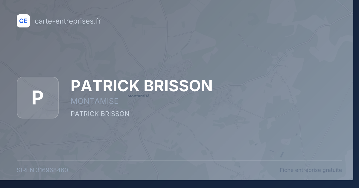 PATRICK BRISSON — 316968460 — fiche entreprise