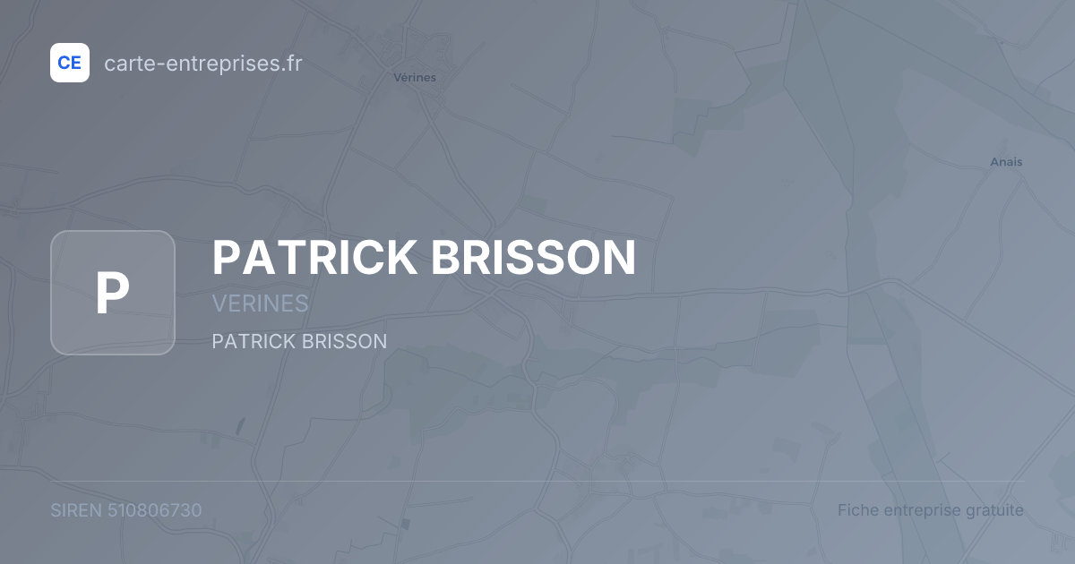 PATRICK BRISSON — 510806730 — fiche entreprise