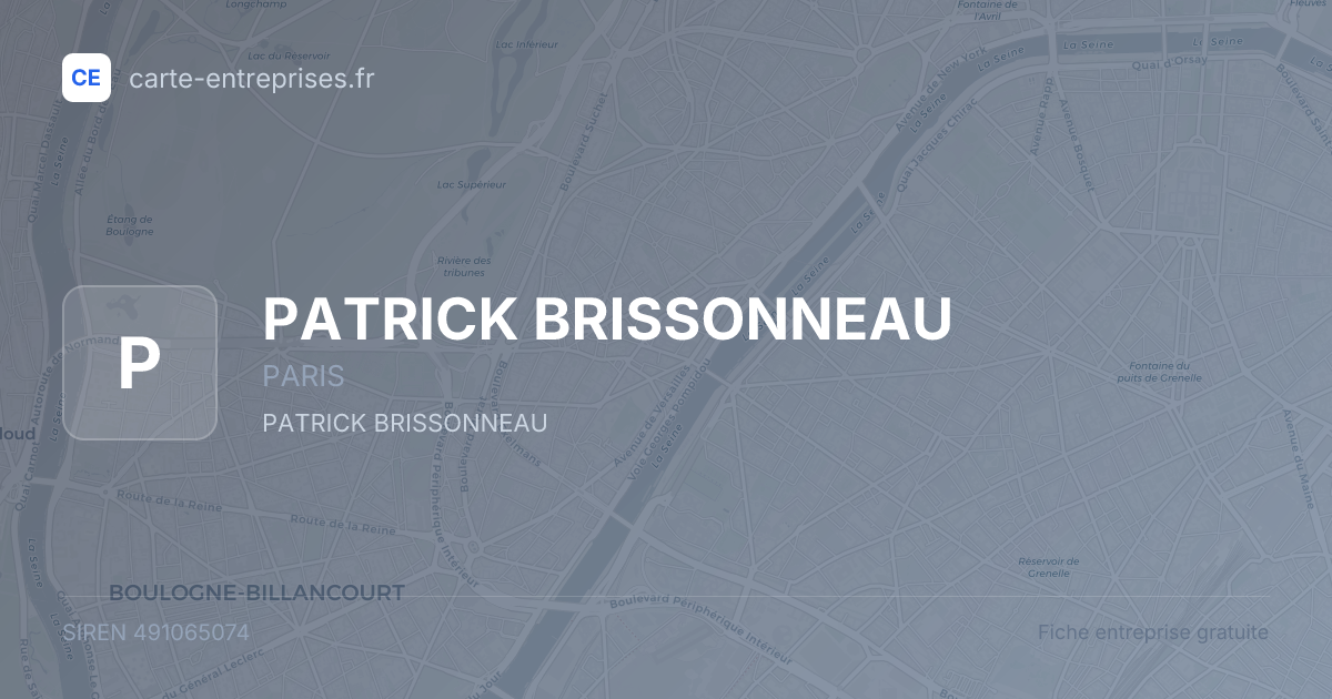 PATRICK BRISSONNEAU — 491065074 — fiche entreprise