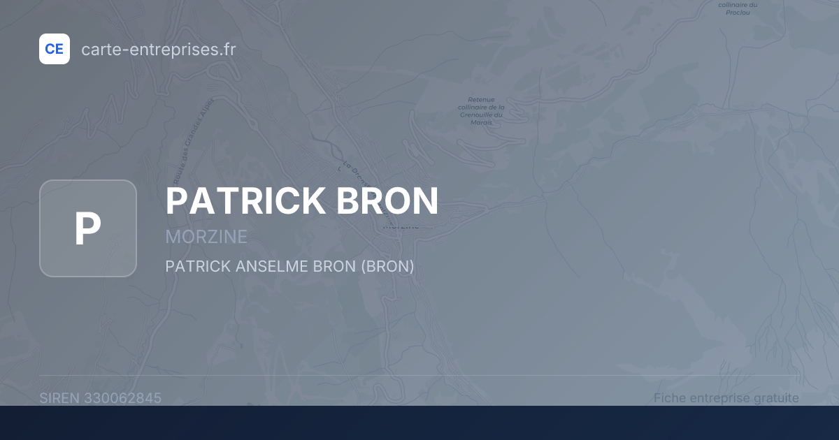 PATRICK BRON — 330062845 — fiche entreprise