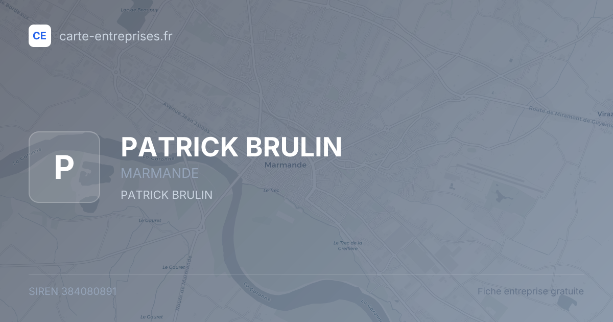 PATRICK BRULIN — 384080891 — fiche entreprise