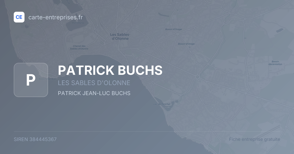 PATRICK BUCHS — 384445367 — fiche entreprise