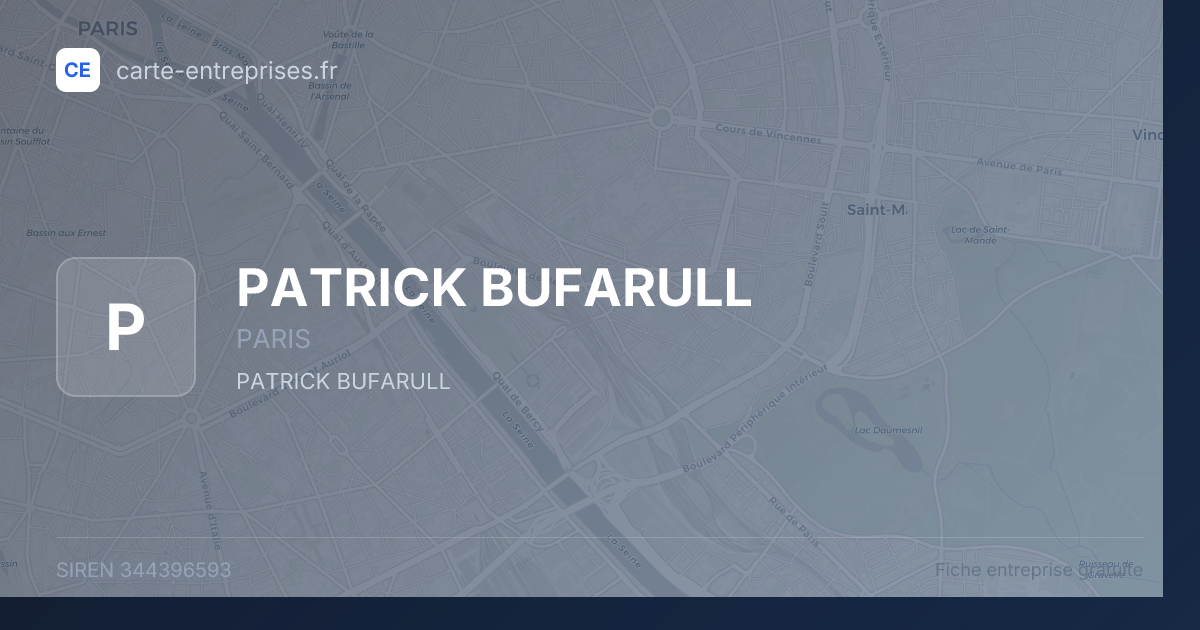 PATRICK BUFARULL — 344396593 — fiche entreprise