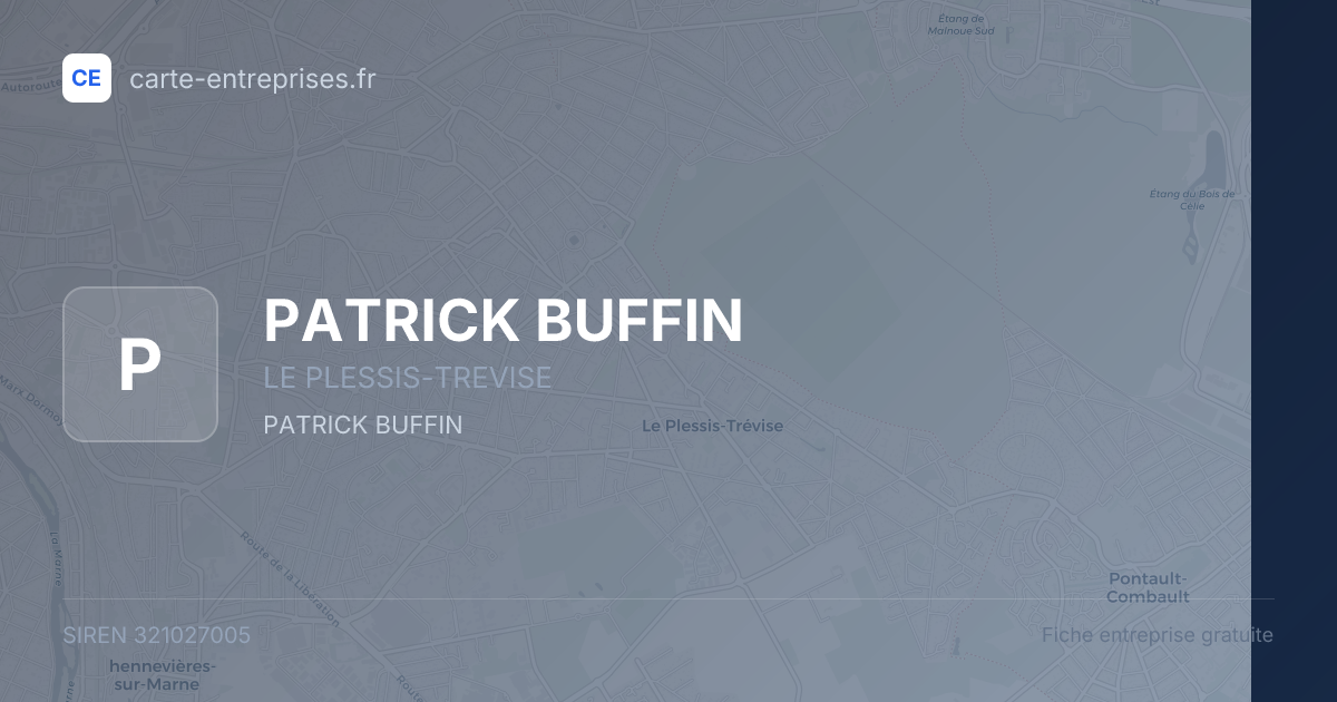 PATRICK BUFFIN — 321027005 — fiche entreprise