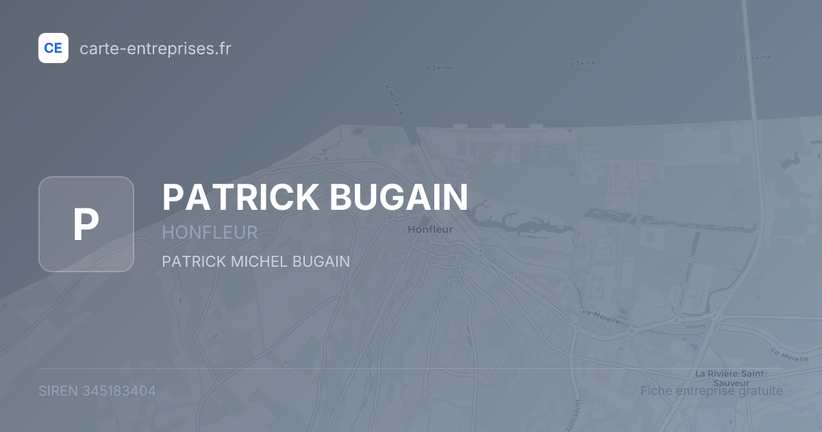 PATRICK BUGAIN — 345183404 — fiche entreprise