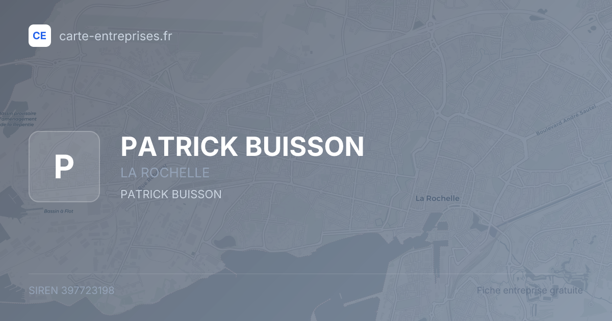 PATRICK BUISSON — 397723198 — fiche entreprise