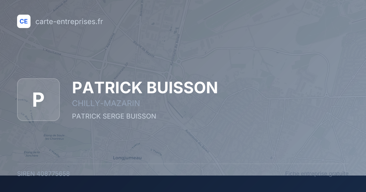 PATRICK BUISSON — 408775658 — fiche entreprise