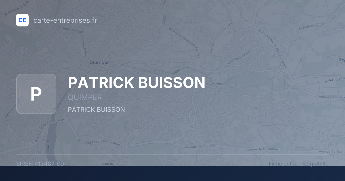 PATRICK BUISSON — 413487109 — fiche entreprise