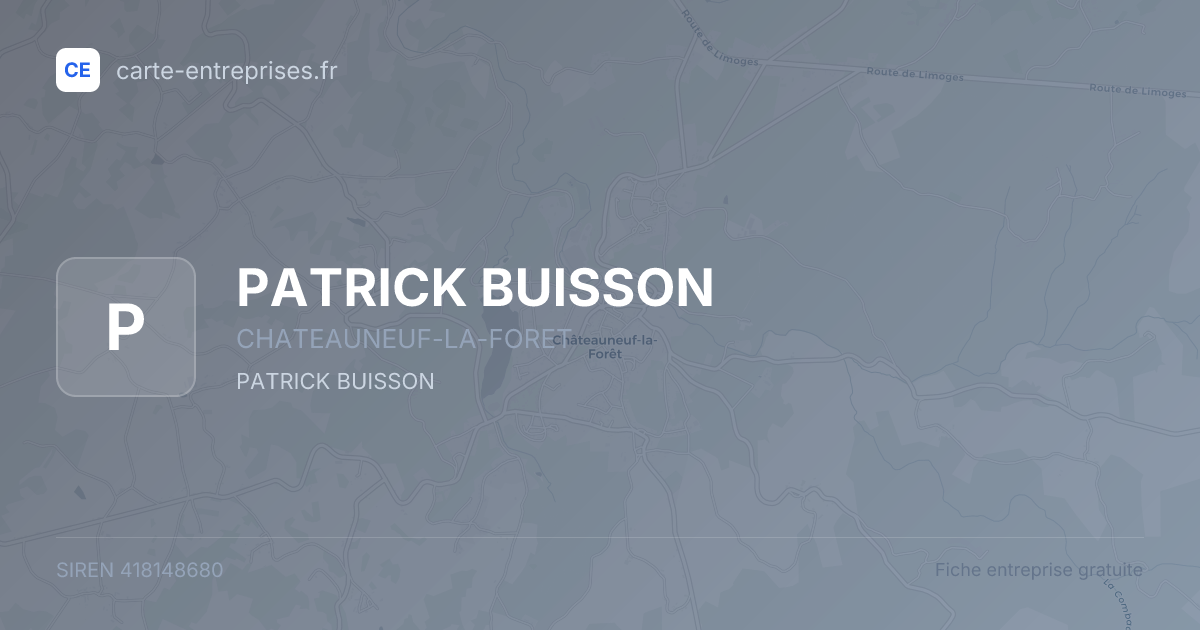 PATRICK BUISSON — 418148680 — fiche entreprise