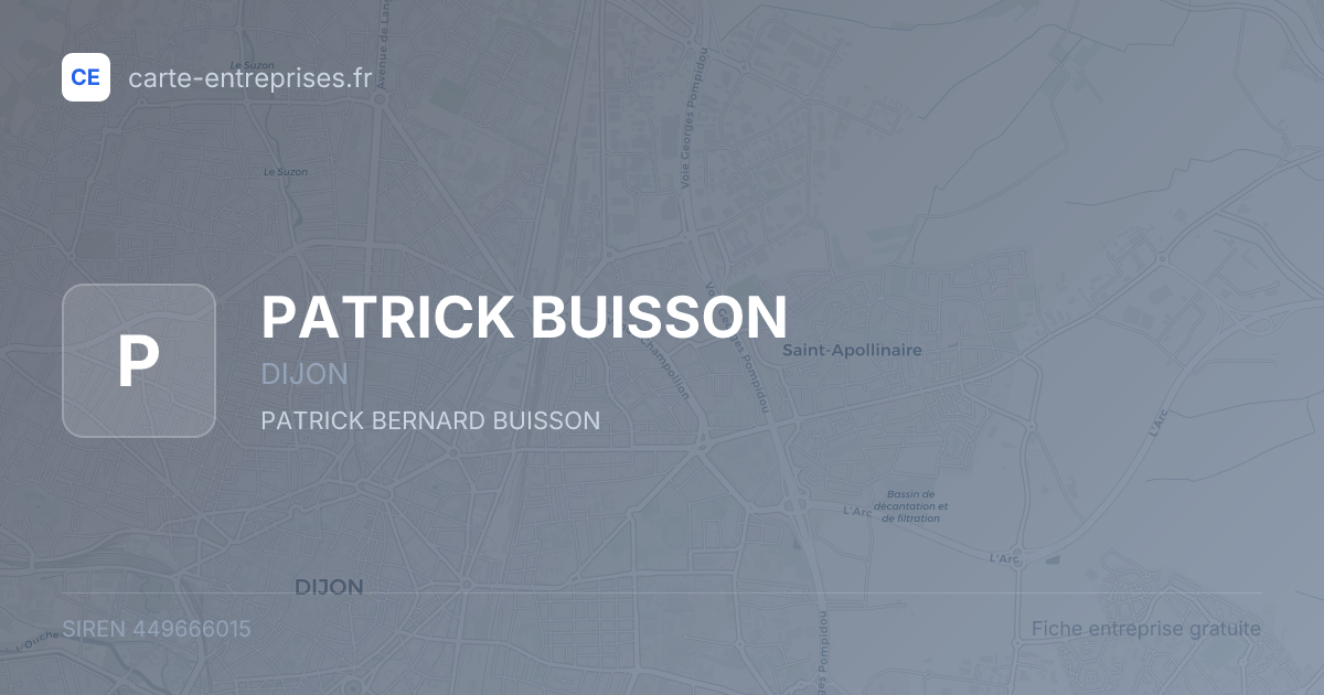PATRICK BUISSON — 449666015 — fiche entreprise