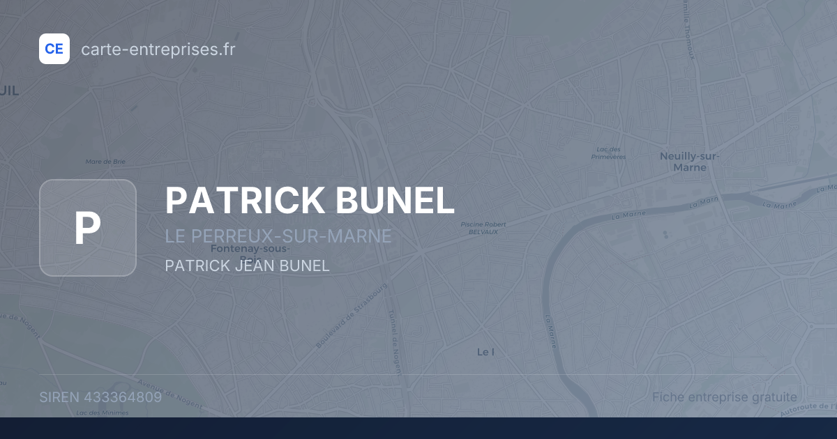 PATRICK BUNEL — 433364809 — fiche entreprise