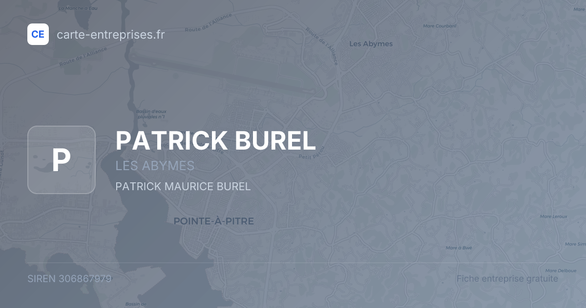 PATRICK BUREL — 306867979 — fiche entreprise